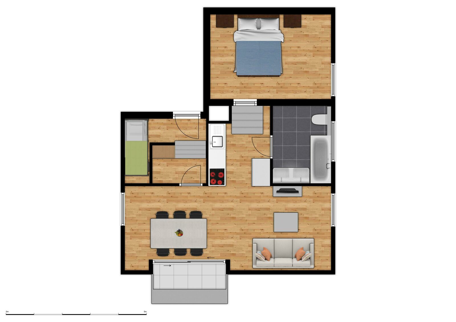 Comfort Suite - 6p | Slaapkamer - Slaaphoek - Zetelbed