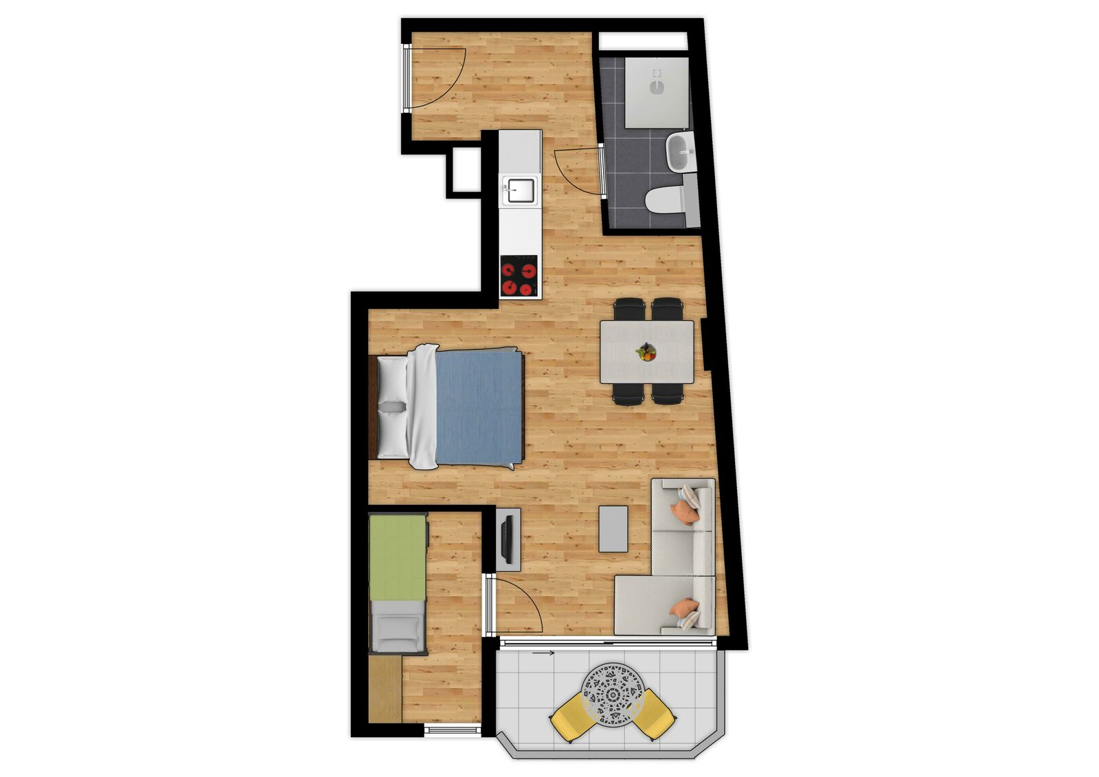 Comfort Suite - 5p | Slaapkamer - Slaaphoek | Balkon - Zeezicht