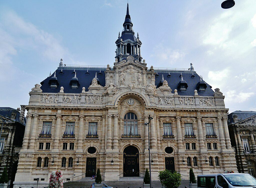 Het eclecticistische stadhuis van de noordelijke industriestad Roubaix.