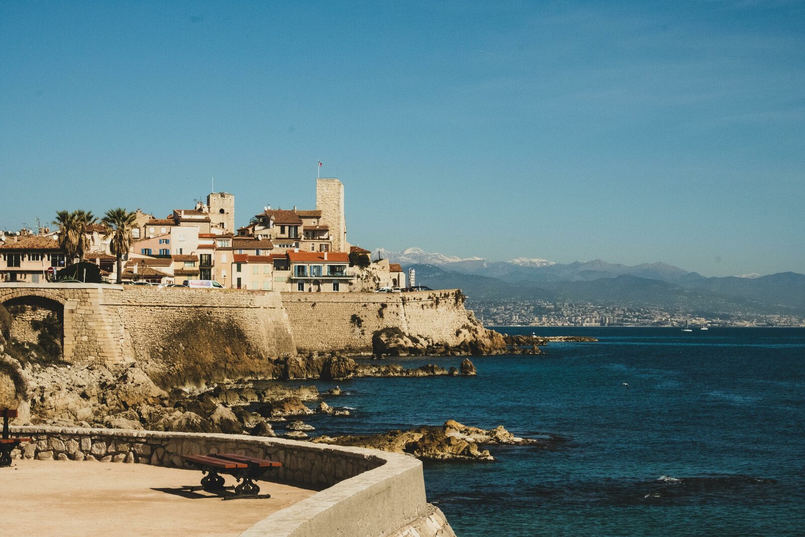 View of the city of Antibes on the French Riviera