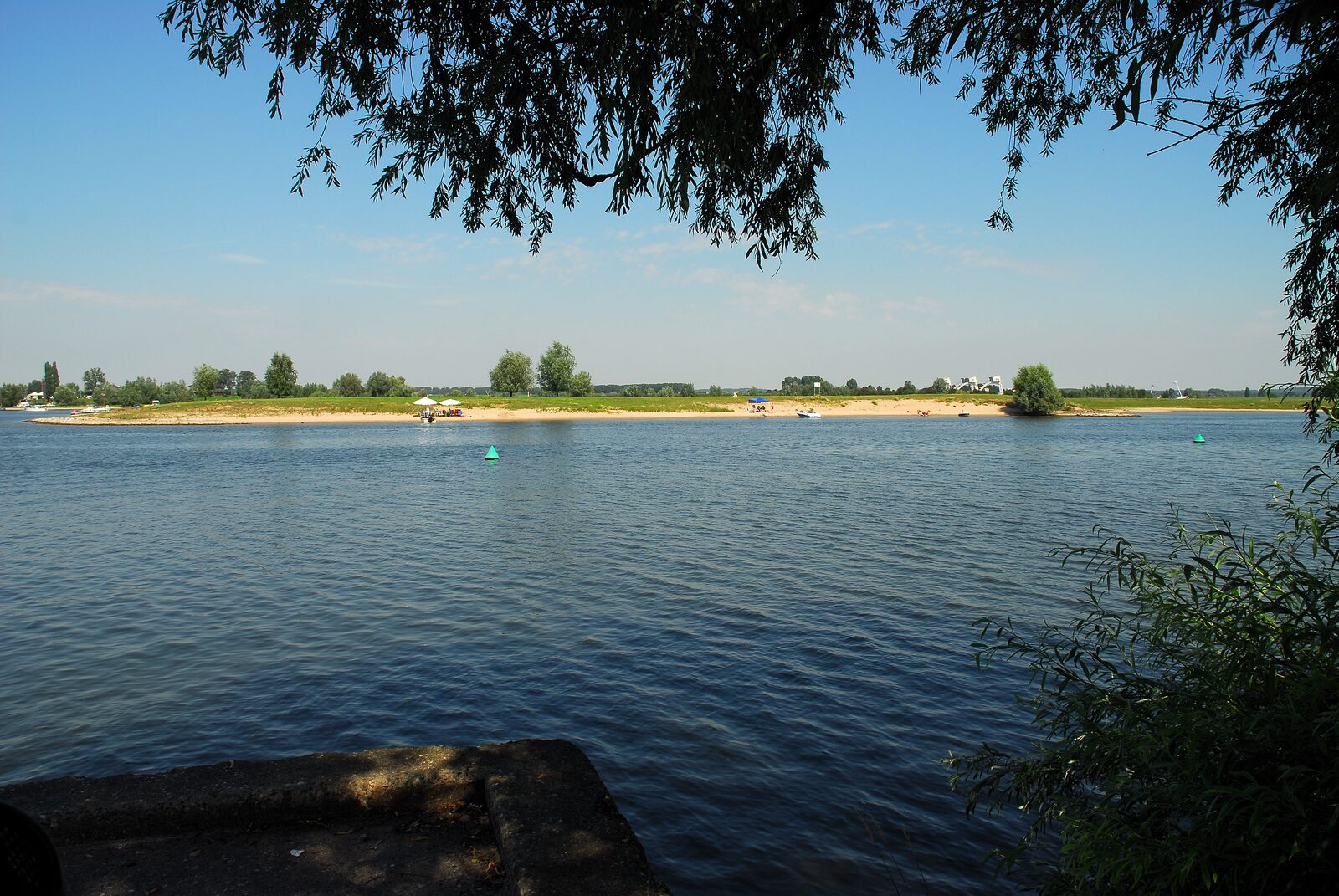 Recreational lake with beach
