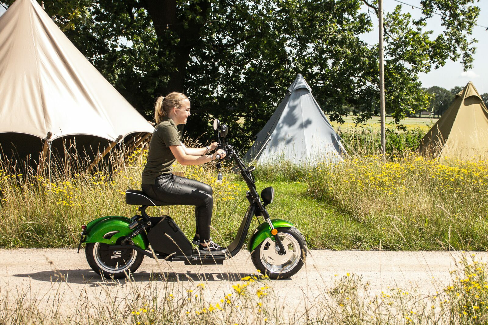 Green scooter