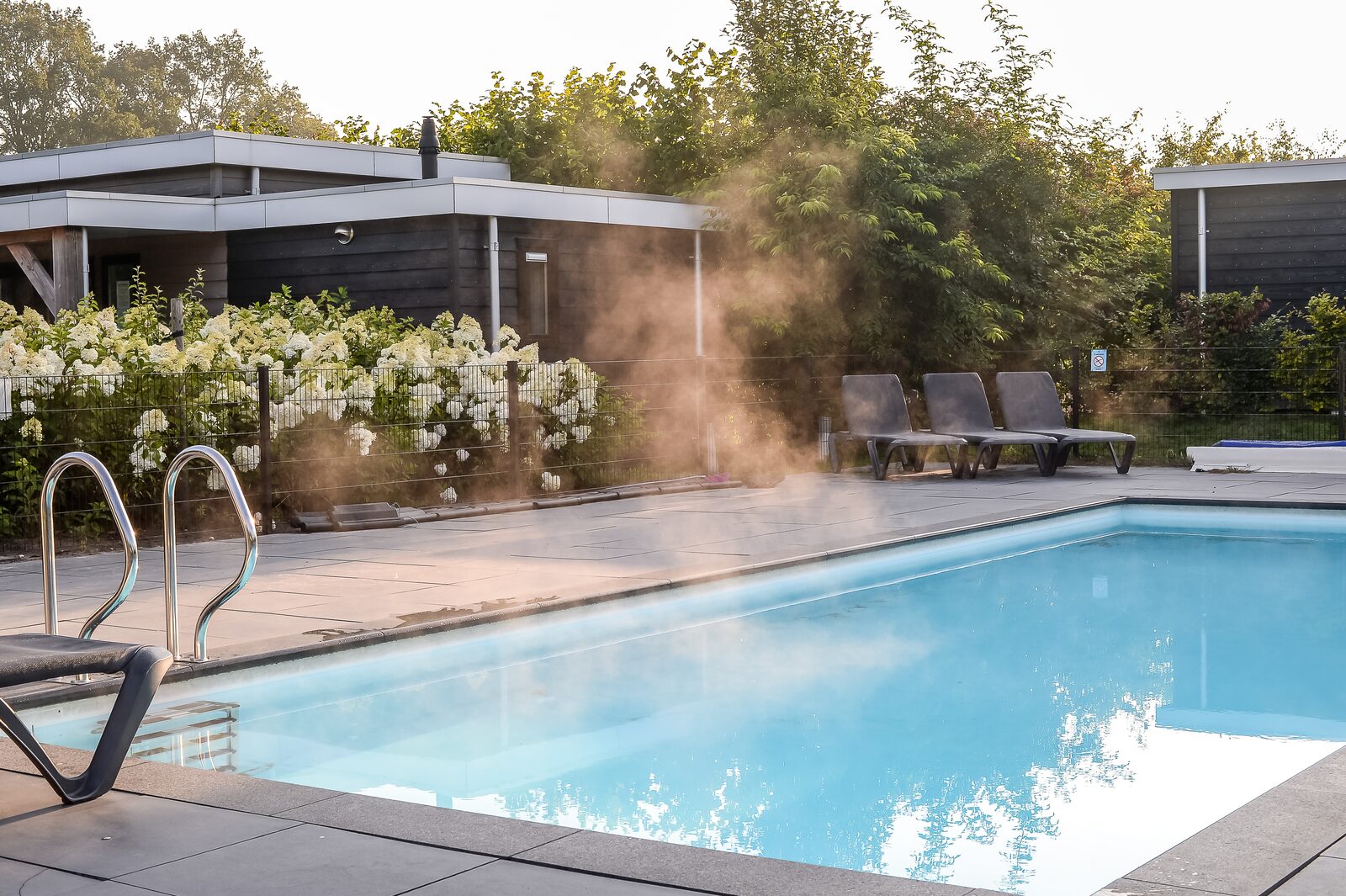 Heated outdoor swimming pool