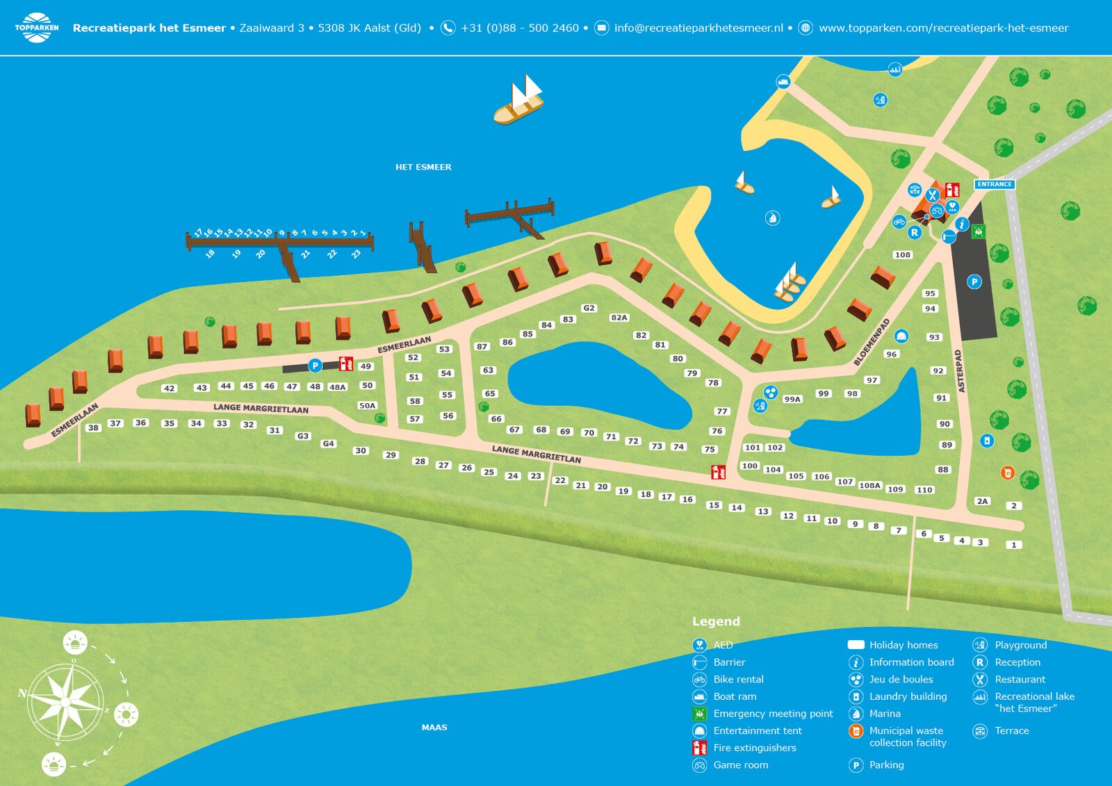 Plan du parc de vacances Het Esmeer