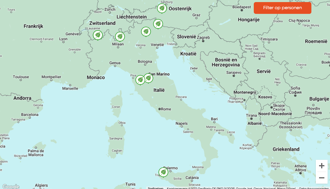 Groepsaccommodaties zoeken op kaart Italië