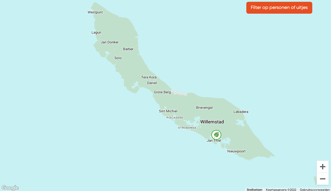 Zoeken groepsaccommodaties op kaart Curaçao