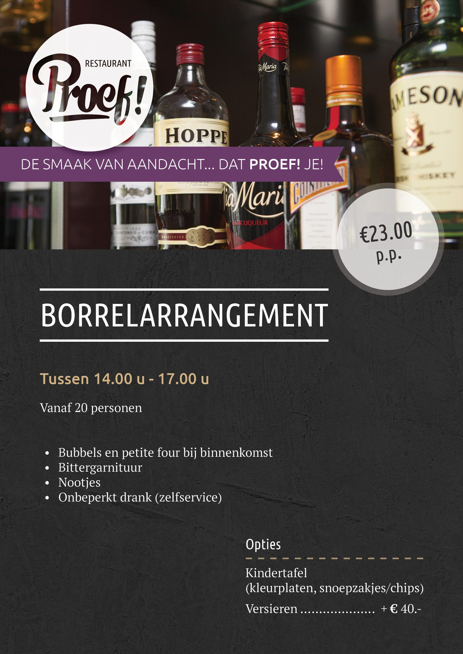 Reception arrangement in Voorthuizen for your birthday, anniversary or wedding