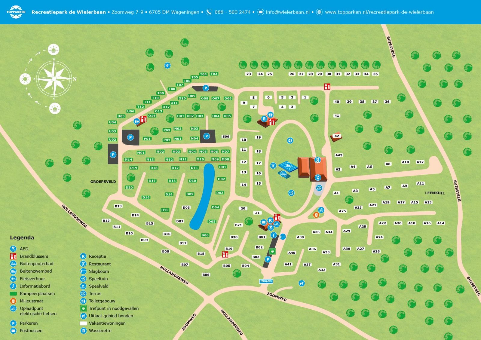 Plattegrond van Recreatiepark de Wielerbaan