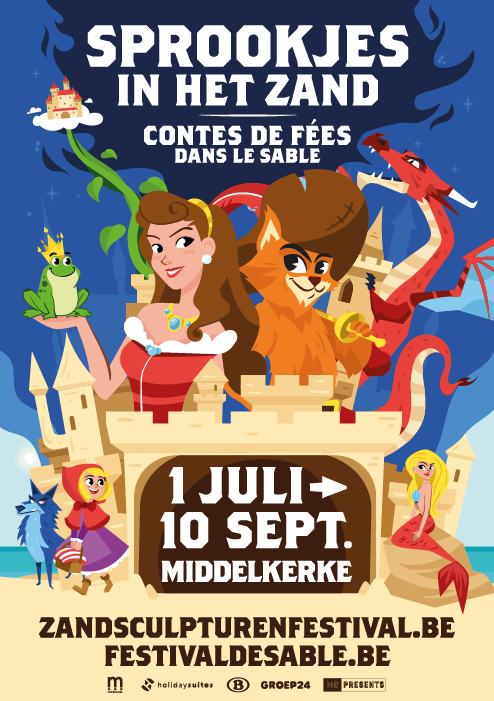 De affiche voor Zandsculpturenfestival 2023 in Middelkerke