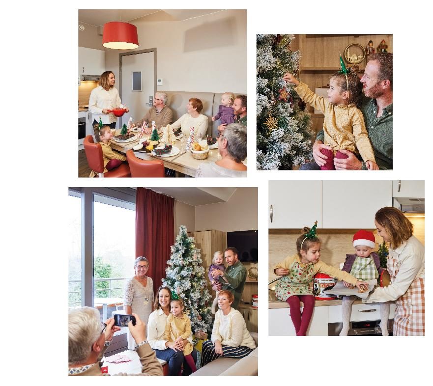 Een gezin viert Kerst bij Holiday Suites