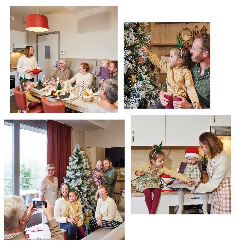 Een gezin viert Kerst bij Holiday Suites