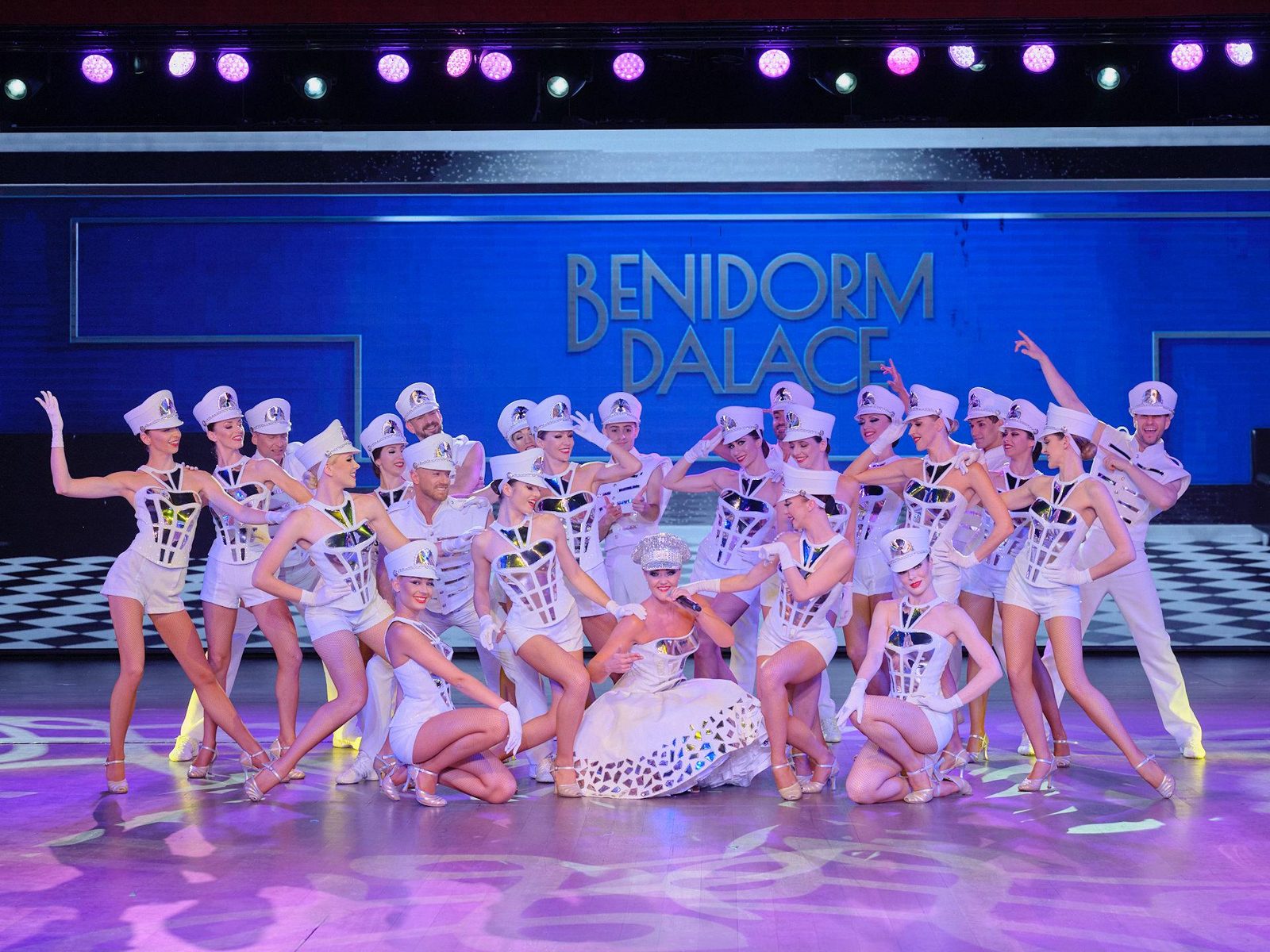 Group of show ballet dancers at Benidorm Palace during AIRE show