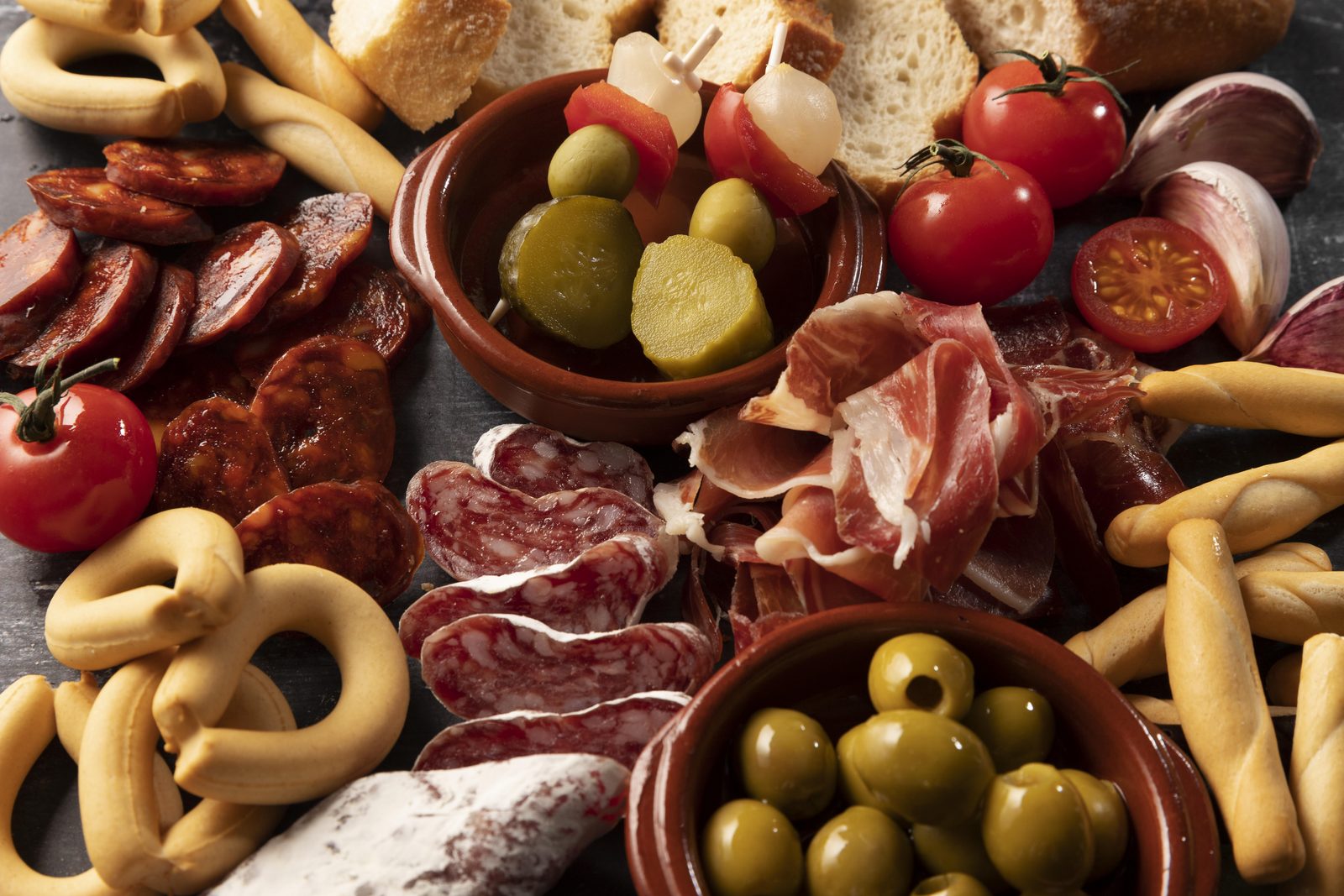 Variety of Spanish tapas