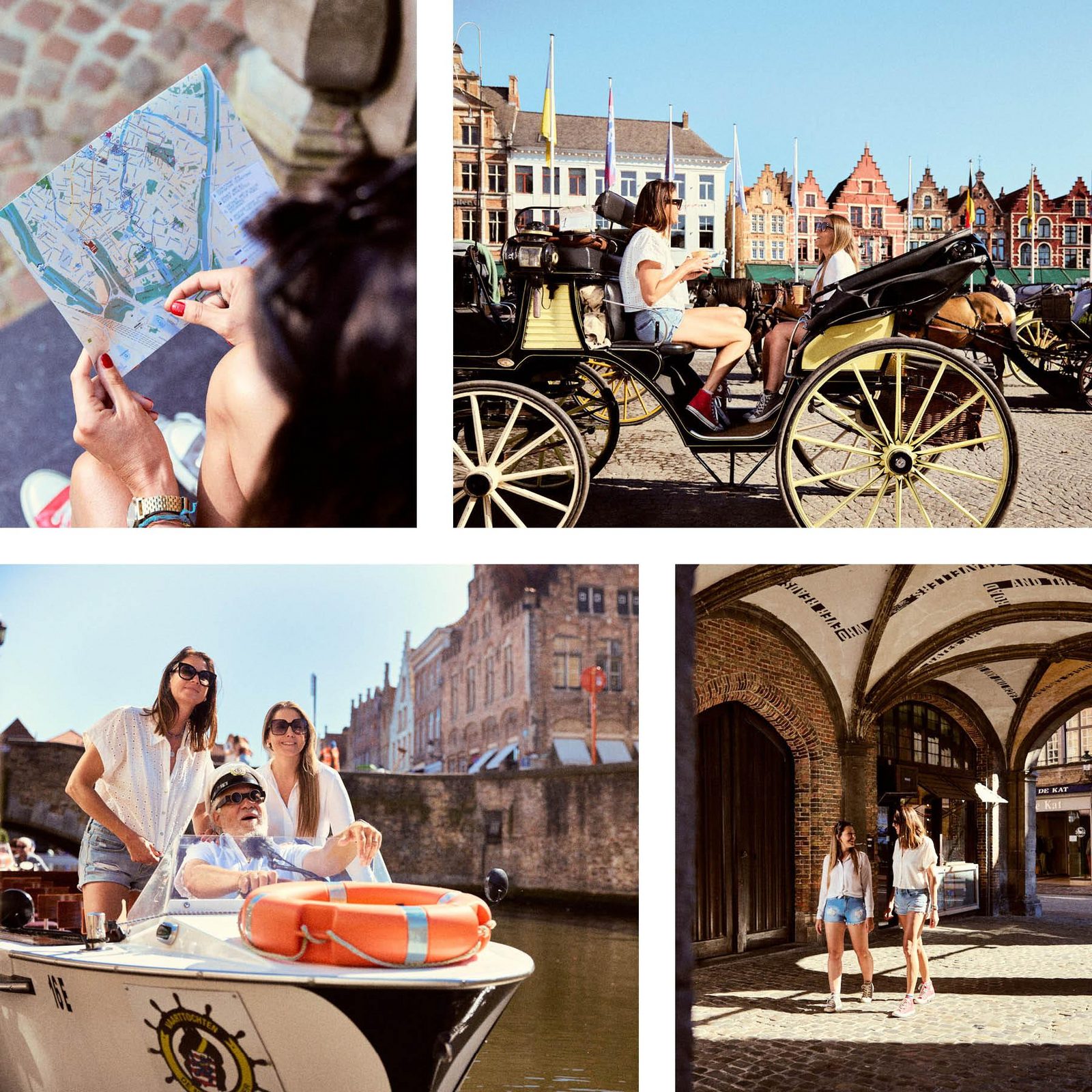 Twee vrouwen genieten van een dagje in Brugge