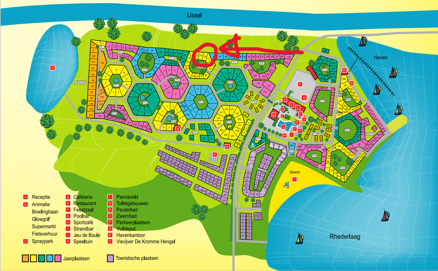 Korenbloem op kavel RT6-76 gelegen aan de buitenrand van het park met een prachtig uitzicht over de IJssel