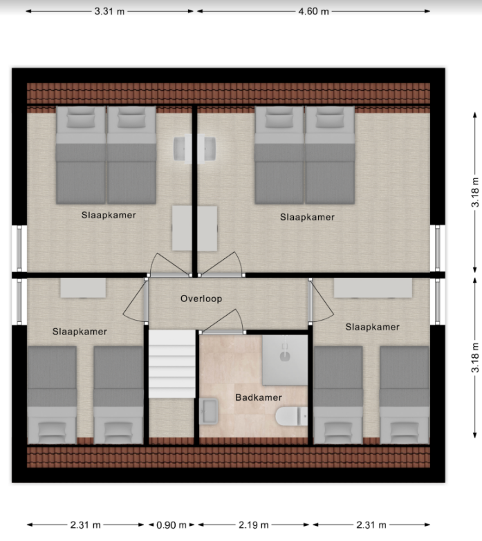 plattegrond accommodatie de Bron eerste verdieping