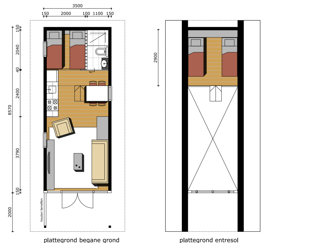 Wood Lodge op een nieuw deel van het park