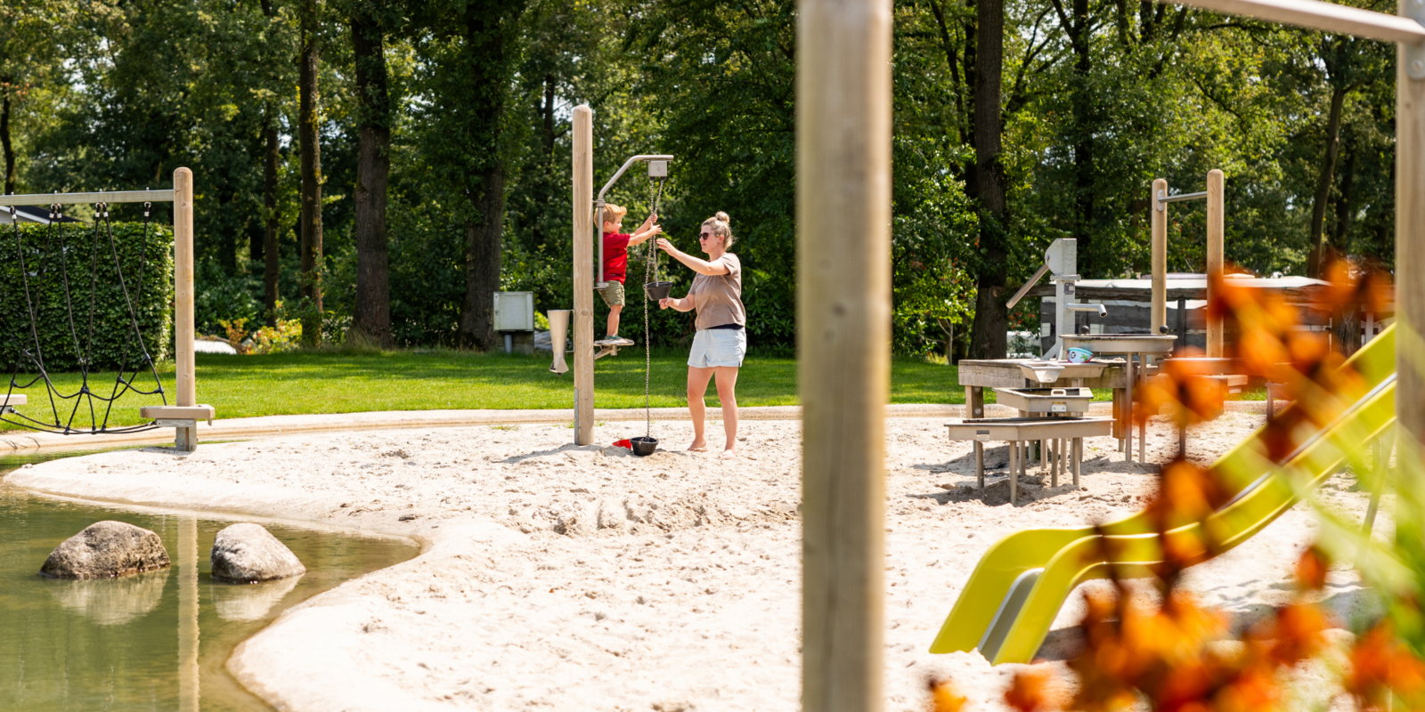 Camping met waterspeeltuin