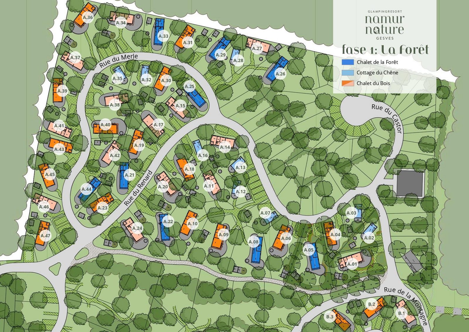 Parkplattegrond Resort Namur Nature