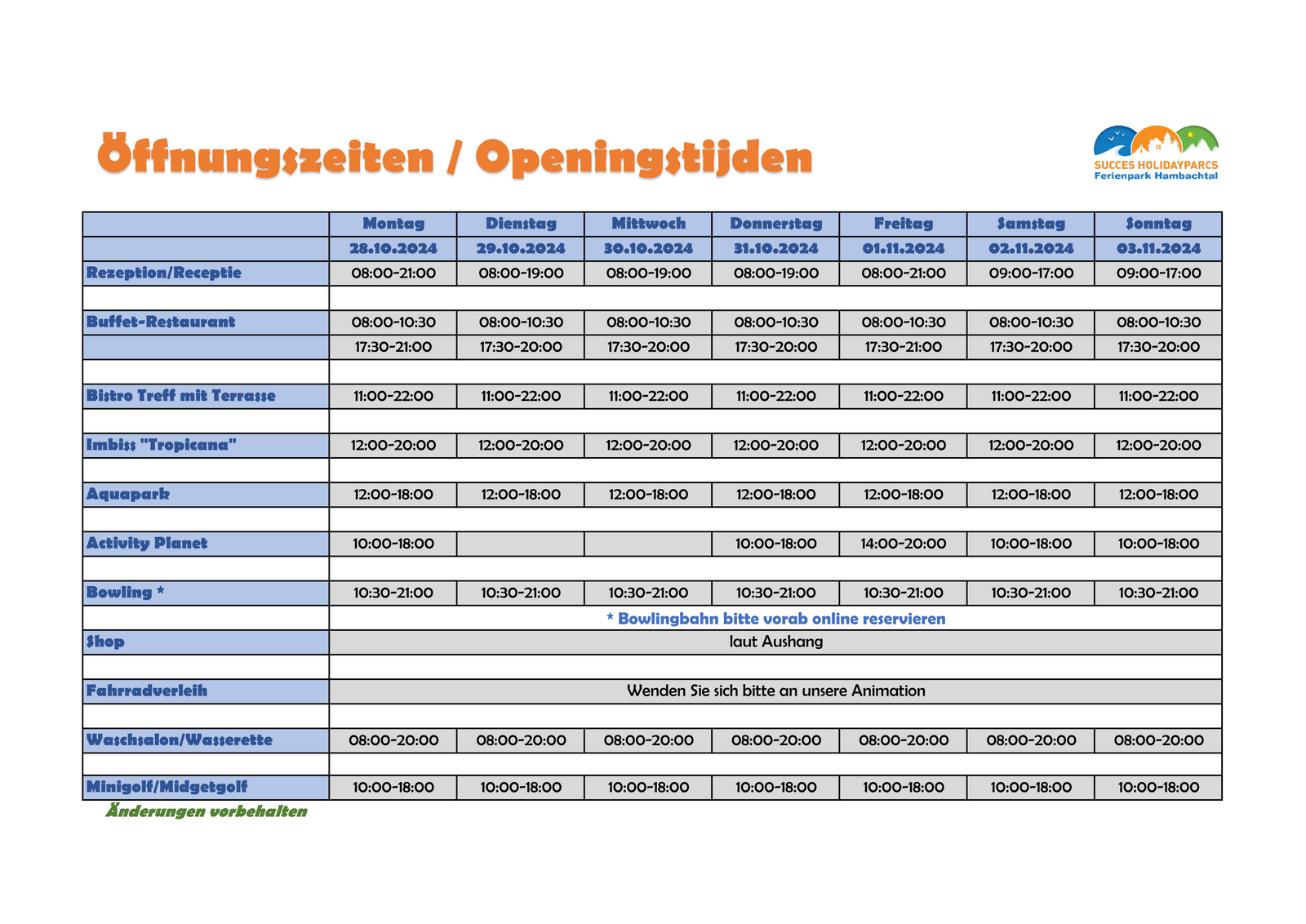 Öffnungszeiten