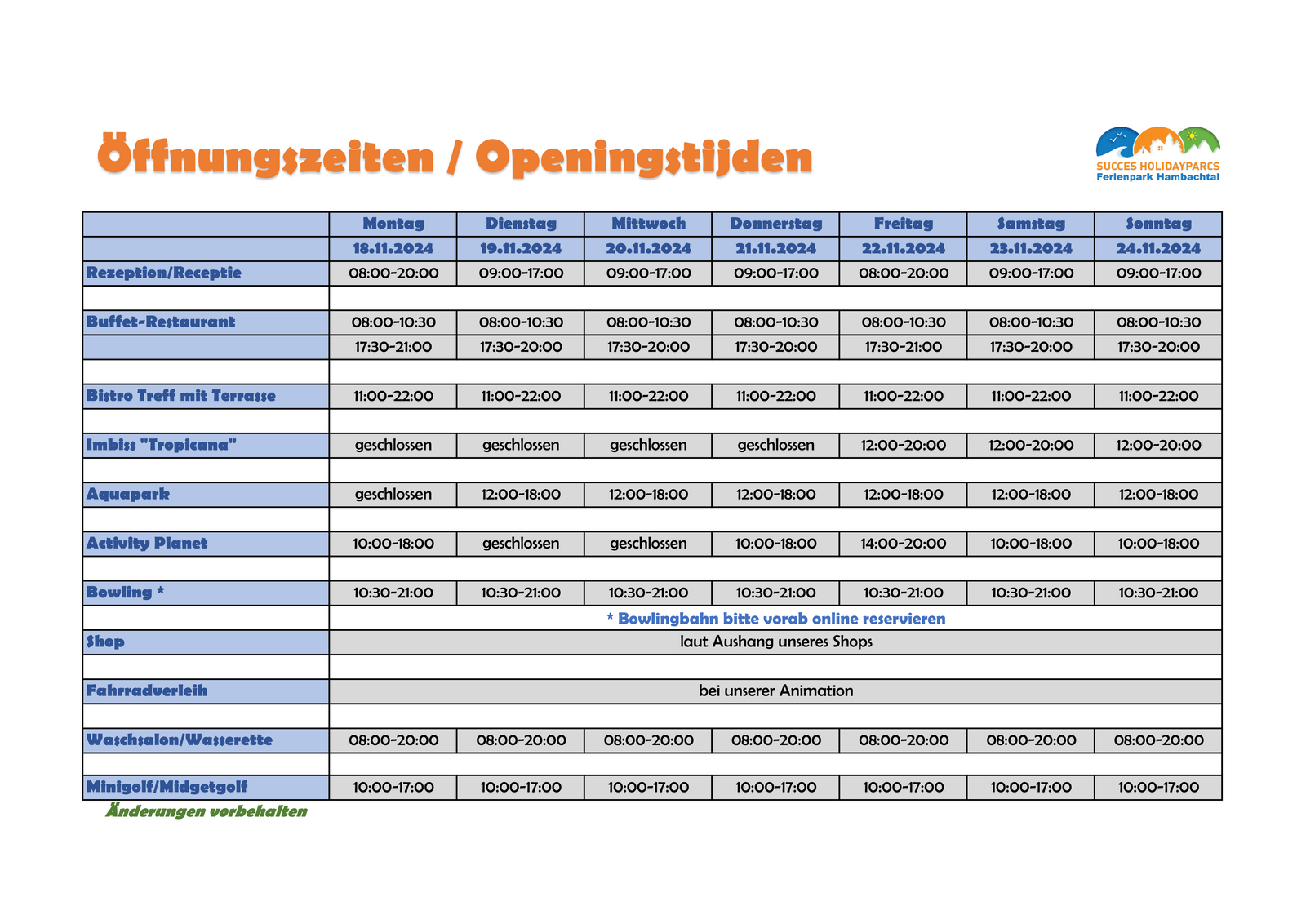 Öffnungszeiten