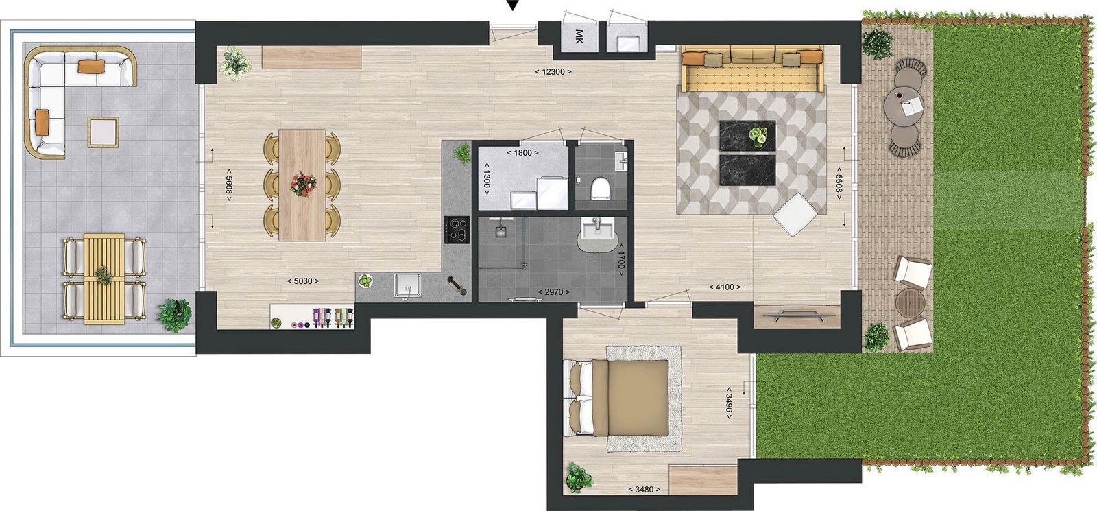 Plattegrond van appartement 8-28 Vista Maris