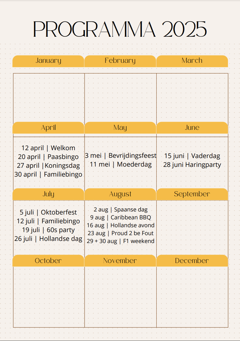 Jaarplanning 2025