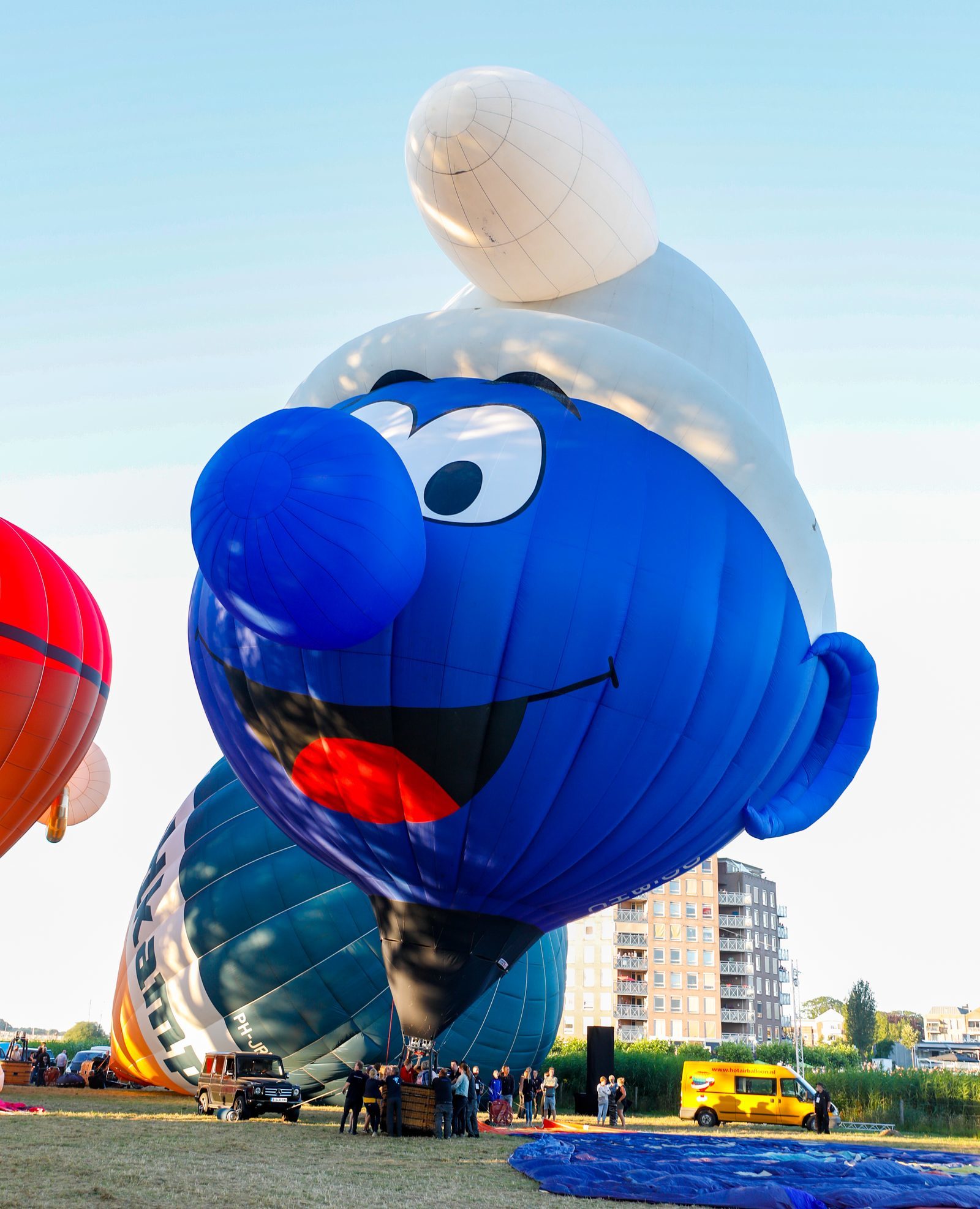 Smurfen luchtballon bij het Ballonfestival in Hardenberg