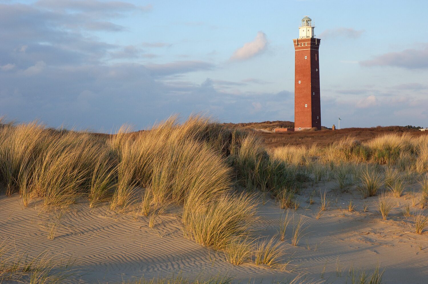 Beach with lighthouse near Ouddorp