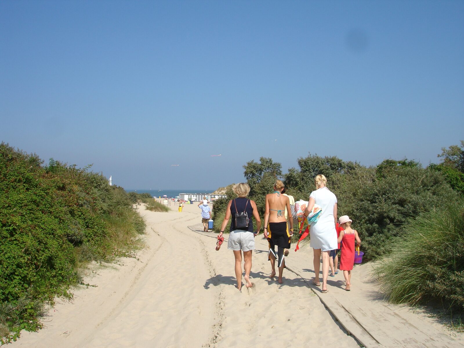 Holiday group family beach sea Zeeland Netherlands