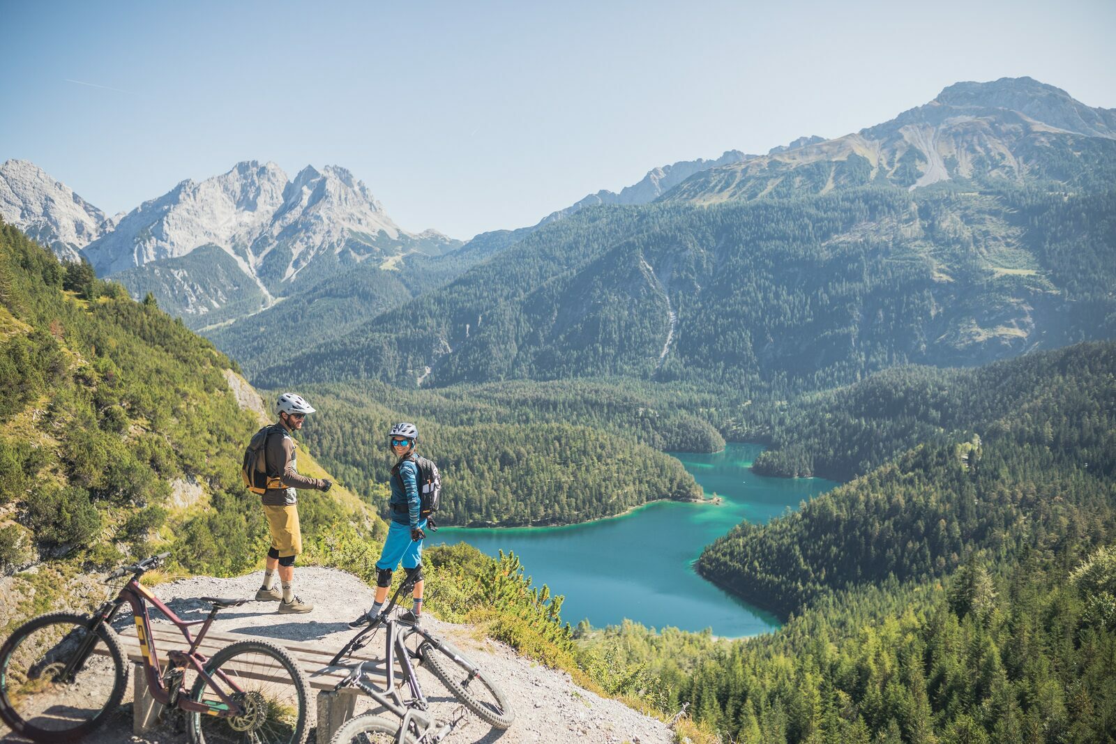 Mountain biking during luxury summer holiday in Austria